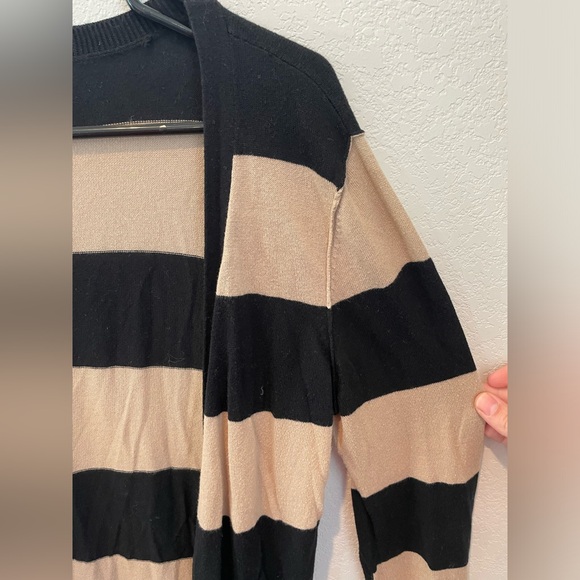 Nordstrom Halogen Small Black and Brown Striped Women’s Cardigan - Picture 6 of 7